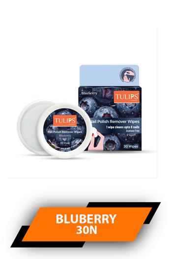 Tulips Nail Polish Remover Wipes Bluberry 30n